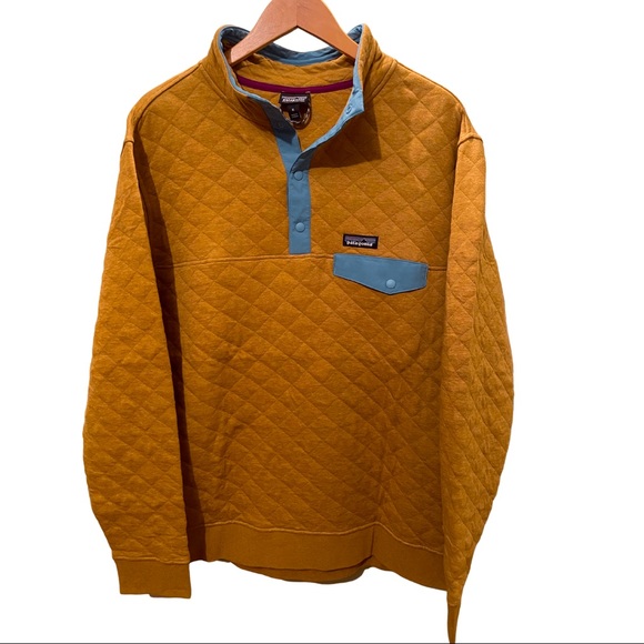 Patagonia Other - Patagonia Quilted Snap-T Pullover - Mustard with Teal Details - Great Condition!